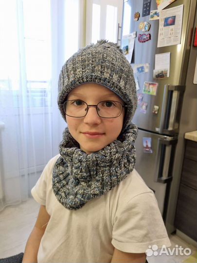 Шапка и снуд для мальчика 6-10 лет