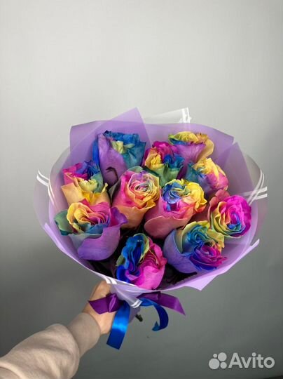 Радужные Розы, необычный подарок