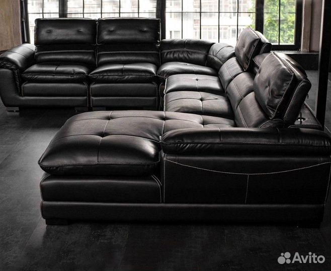 Диван кожаный угловой Sofa Top мягкий