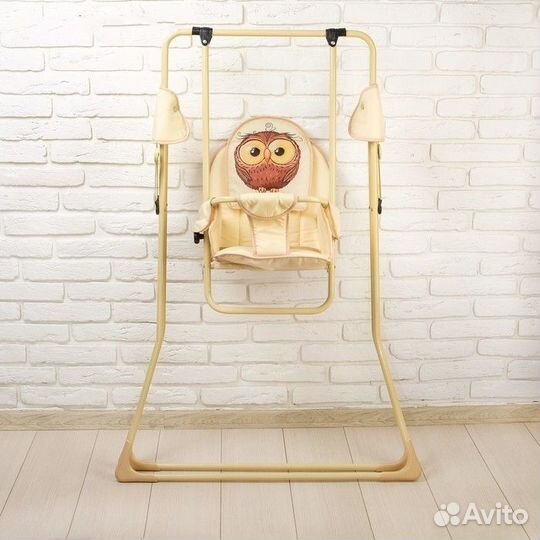 Качель детская напольная (Сова с шариком (бежевый)