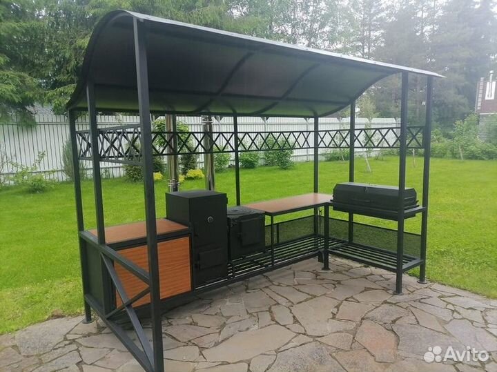 Мангалы Loft с печью и крышей