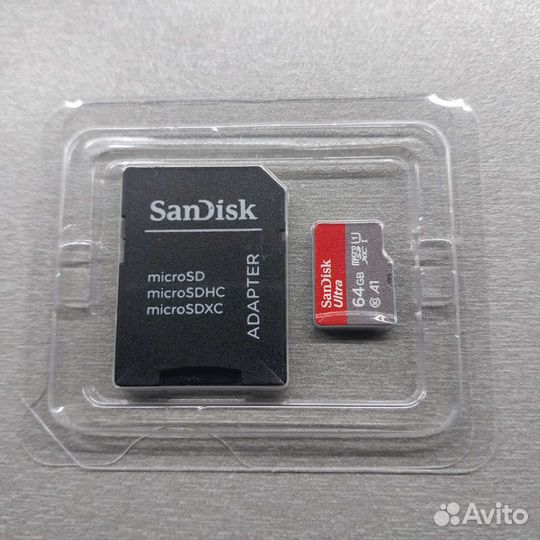 Карта памяти MicroSD 64gb ScanDisk (новая)