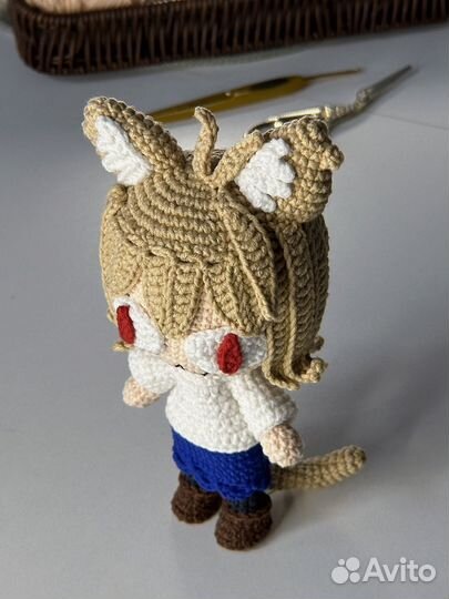 Неко Арк вязаная игрушка амигуруми