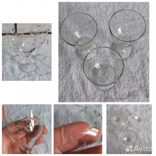 Рюмки фужеры, цветное стекло СССР
