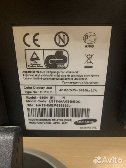 Монитор Samsung syncmaster 940n