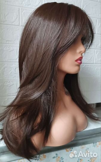 Парик на сетке. Каскад. Коричневый