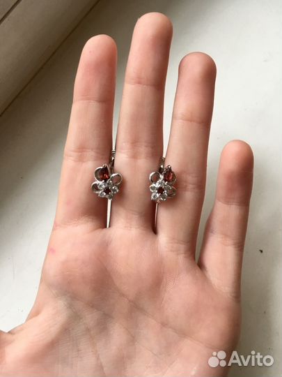 Серьги с Гранатом
