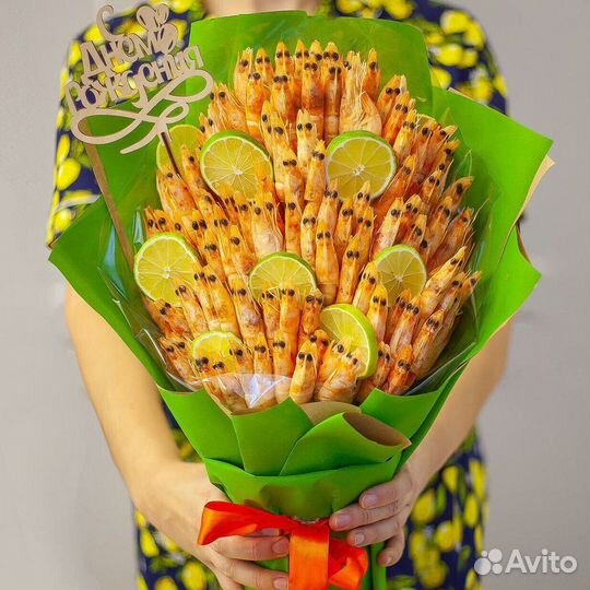 Букеты из креветок