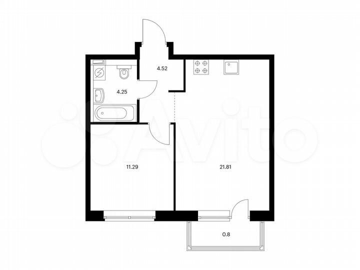 1-к. квартира, 42,7 м², 10/14 эт.