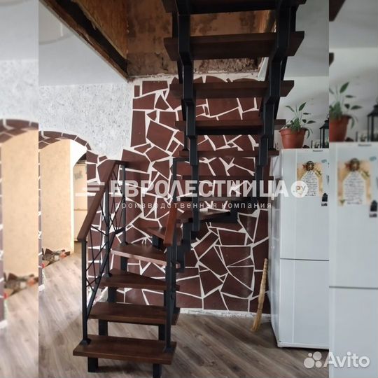 Лестница на металлическом каркасе