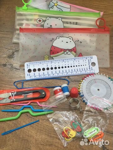 3 набора предметов для вязания (разное наполнение)