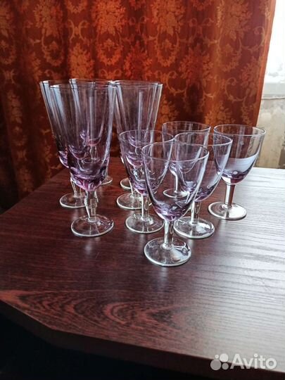 Фужеры, рюмки,стаканы из синего стекла СССР