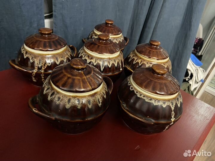 Керамические горшочки для запекания 6 штук