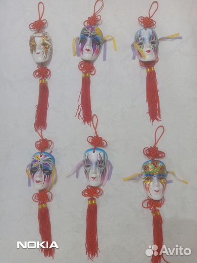 Маска сувенир подвеска керамическая