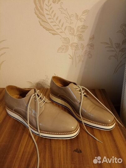 Туфли лоферы женские 38 натуральная лаковая кожа