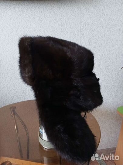 Норковая шапка мужская ушанка