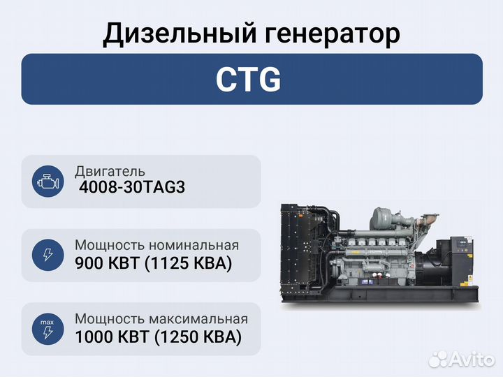 Дизельный генератор CTG 1250P