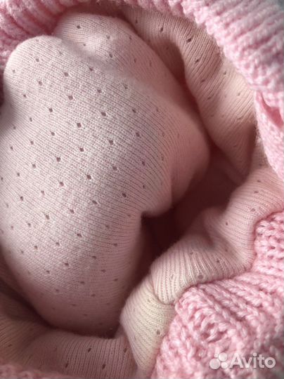 Шапка варежки для новорожденных