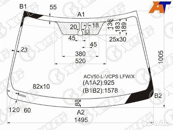 Стекло лобовое toyota camry europe/russia ACV 50/5