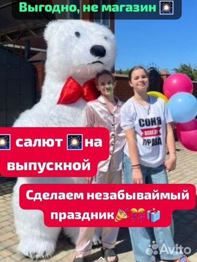 Белый мишка на поздравление