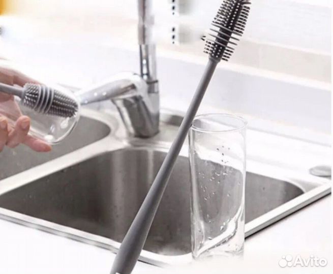 Силиконоваяц щетка для стаканов,графинов,бутылок