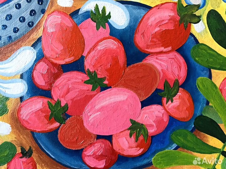 Картина «Натюрморт с клубникой» (масло, 35х45 см)