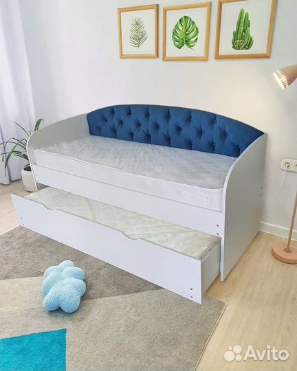 Кровать лдсп для малыша велюр выдвиж спальн