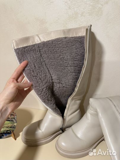 Сапоги зимние меховые женские бежевые 38 размер