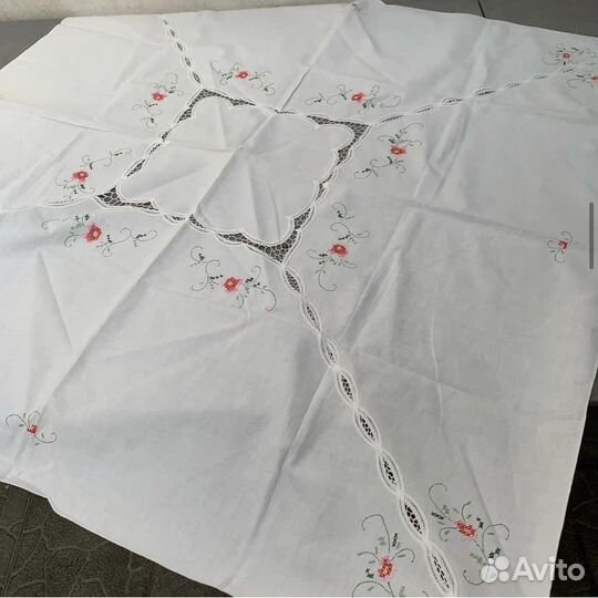 Старинная квадратная скатерть 110х110