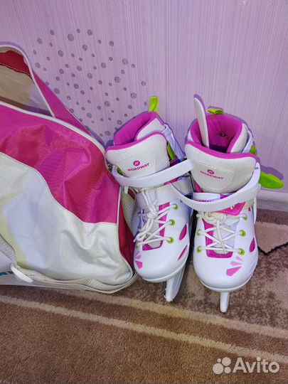 Коньки ледовые раздвижные р. 30-33