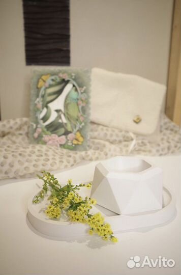 Декоративный поднос из гипса/гипсовая подставка