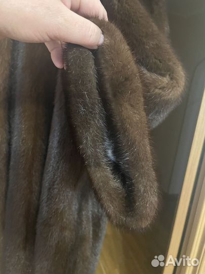Шуба норковая большого размера 58 60 с капюшоном