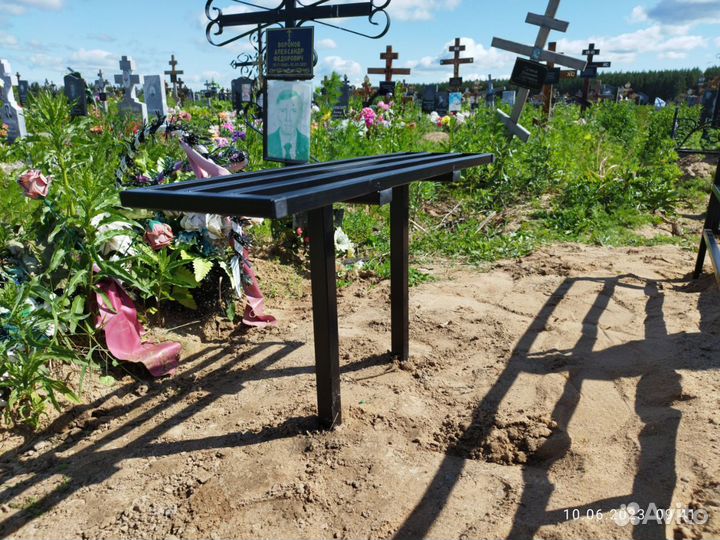 Стол/лавочка на кладбище /установка