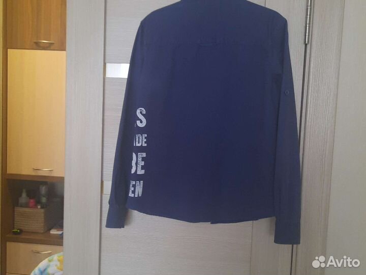 Джинсовая рубашка на мальчика рост 140