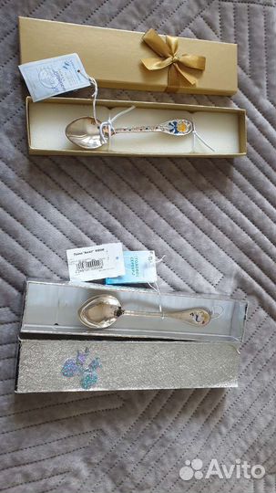 Серебряная чайная ложка новая детская