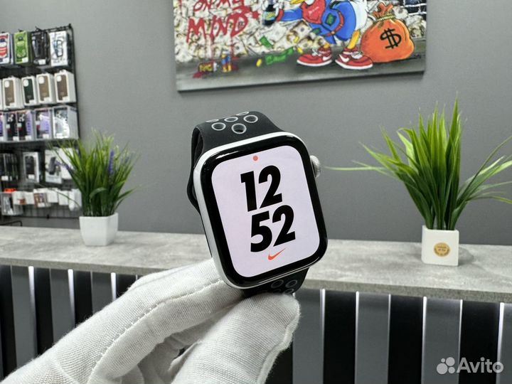 Часы Apple Watch 5 44mm Nike+ (акб 93) Silver
