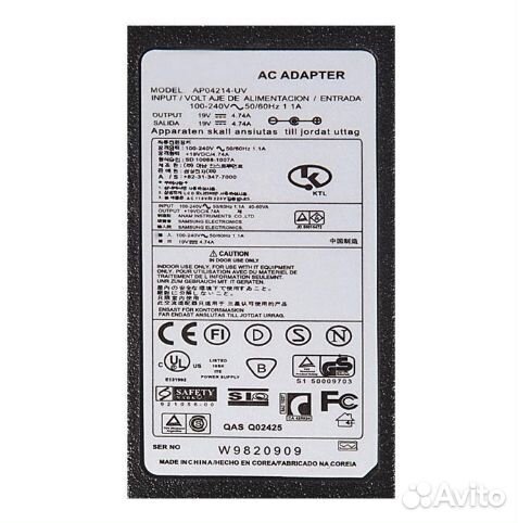 Блок питания для ноутбука Samsung NP-R780H