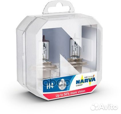 Лампа H4 Range Power 50+ 12V 60/55W (к-кт 2шт в