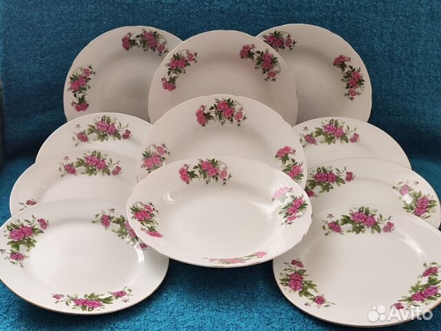 Набор тарелок фарфор, декоративная тарелка, чайная