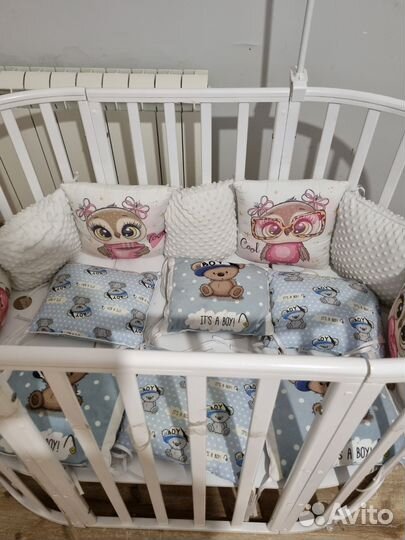 Детская кроватка круглая бу с маятником