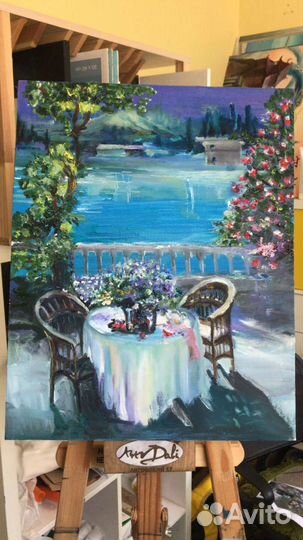 Авторская картина застолье у моря