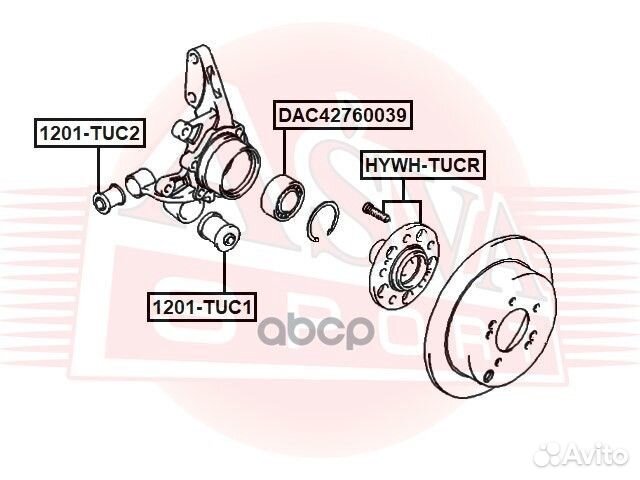 Ступица колеса зад прав/лев hywhtucr asva