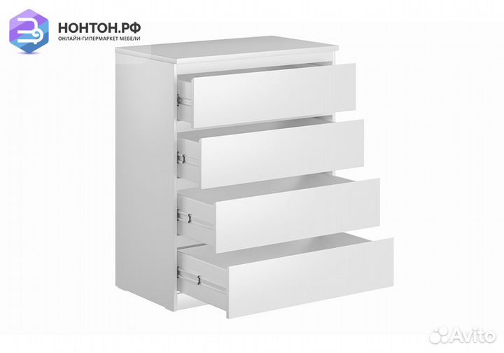 Комод высокий Мальта 4 ящика белый