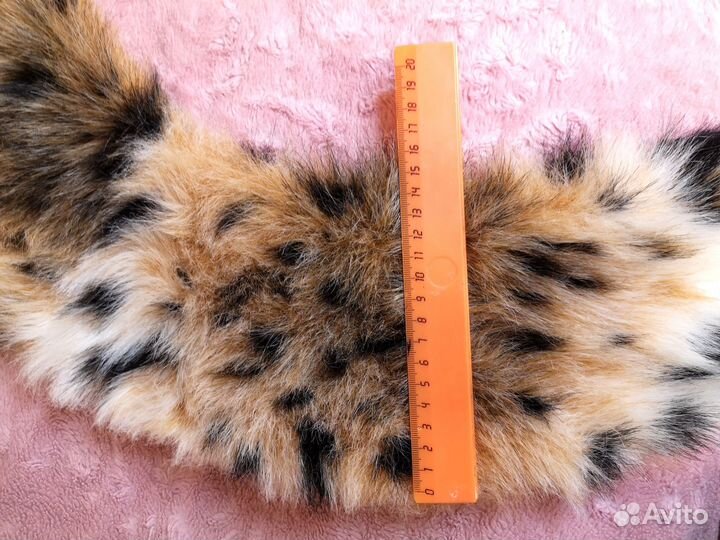Меховой воротник принт леопард из эко меха
