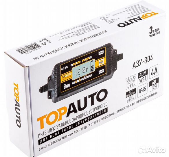 Зарядное устройство для акб 6/12В 4А Top Auto 804