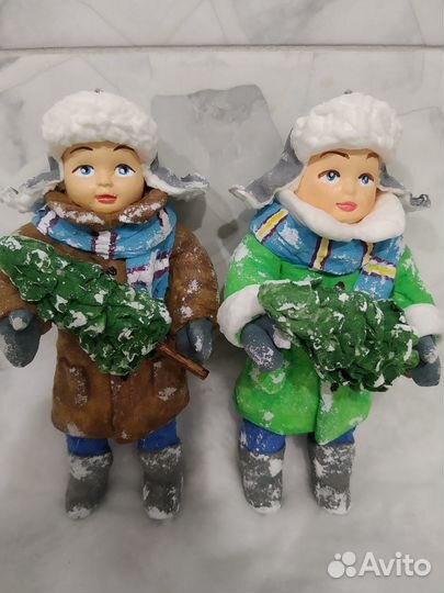 Ватные елочные игрушки