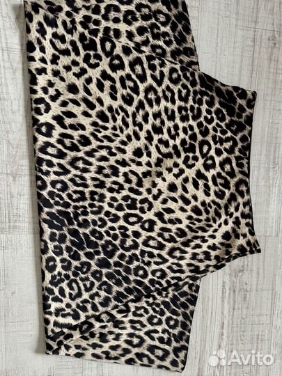 Миди шелковая юбка леопард 42
