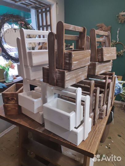 Ящик деревянный с ручкой / короб для подарка