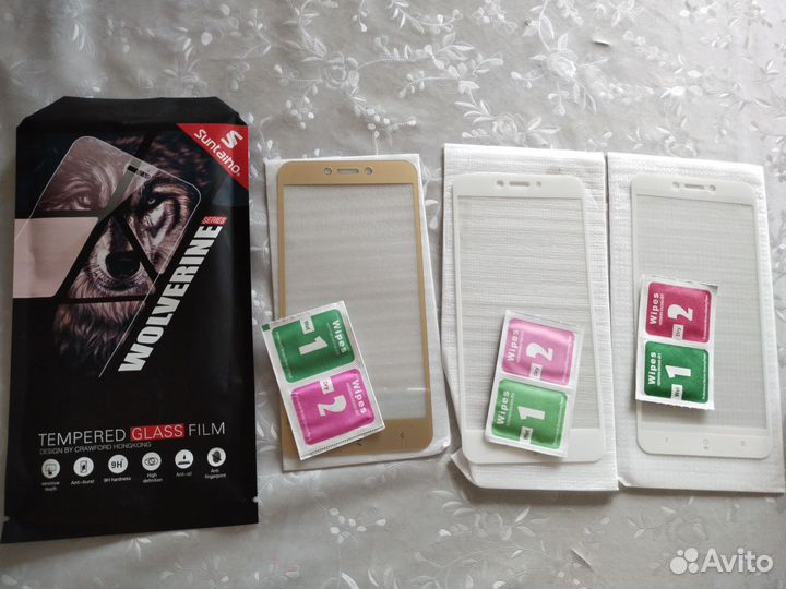 Защитное стекло и чехол на xiaomi redmi 4х