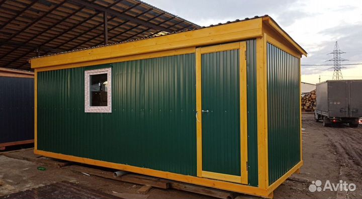 Бытовка новая утепленная 6х2,3м с пвх окном дачная